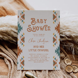 Southwestern Cowgirl Baby shower Invitation Kaart