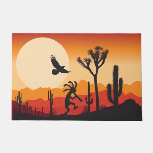 Southwestern Desert Sun Kokopelli Doormat Deurmat (Voorkant)