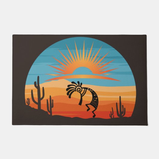 Southwestern Desert Sun Kokopelli Doormat Deurmat (Voorkant)