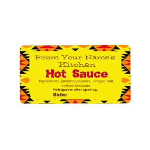 Southwestern Design Homemade Hot Sauce Labels