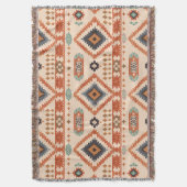 Southwestern Earth Tone Diamond Pattern Deken (Voorkant Verticaal)