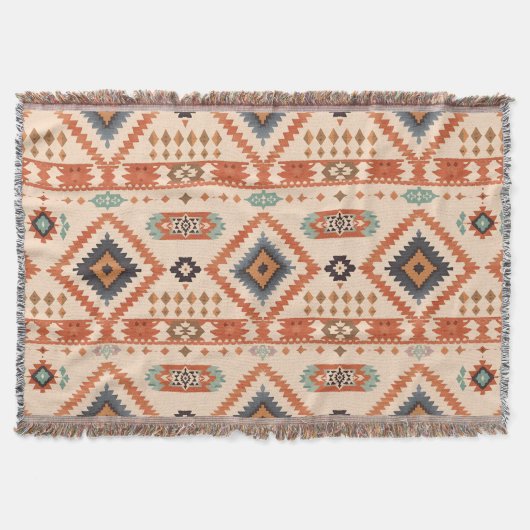 Southwestern Earth Tone Diamond Pattern Deken (Voorkant)