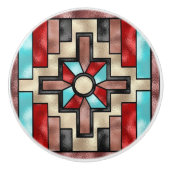 Southwestern Faux Stainted Verre bouton en céramiq (Devant)