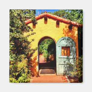 Southwestern Garden Arched door Square Magnet Magneet