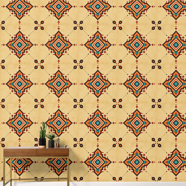Southwestern Geometric Pattern Behang (Hal)