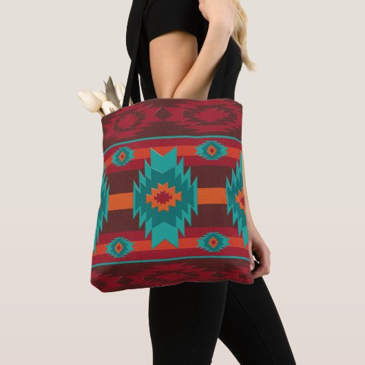 Southwestern geometrisch aztec-patroon draagtas (Dichtbij)