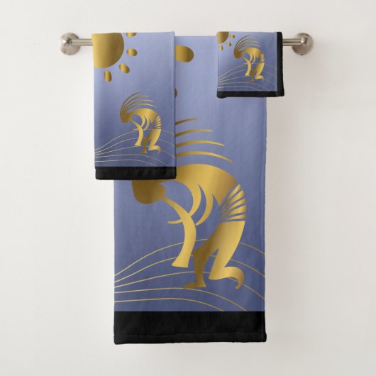 Southwestern Gold Kokopelli Handdoeken (Insitu)