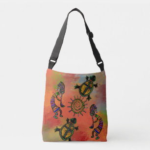 SOUTHWESTERN KOKOPELLI ART CROSSBODY TAS