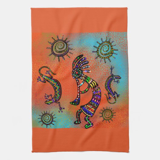 SOUTHWESTERN KOKOPELLI ART THEEDOEK (Verticaal)