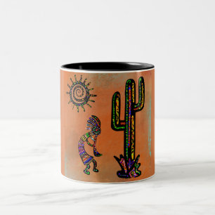 SOUTHWESTERN KOKOPELLI ART TWEEKLEURIGE KOFFIEMOK