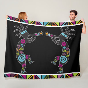 Southwestern Kokopelli Fleece Blanket