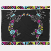 Southwestern Kokopelli Fleece Blanket (Voorkant (Horizontaal))