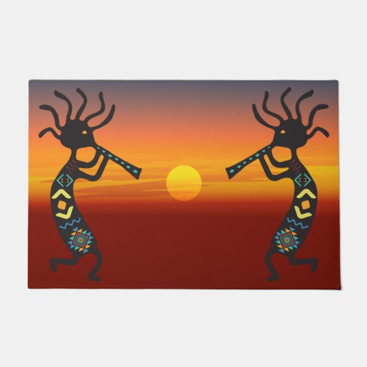Southwestern Kokopelli Sunset Doormat Deurmat (Voorkant)