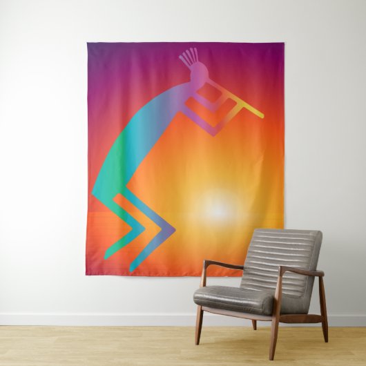 Southwestern Kokopelli Wandkleed (In situ)