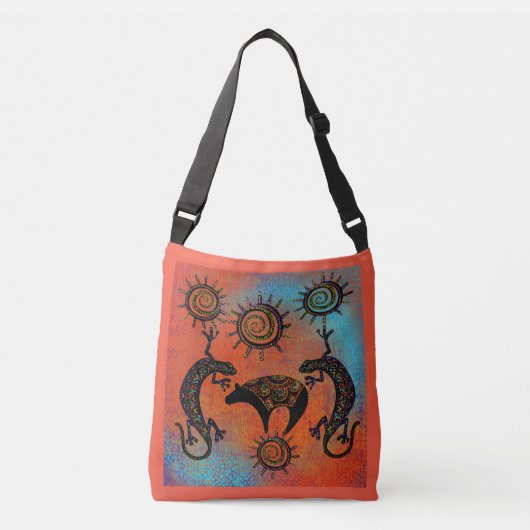 SOUTHWESTERN LIZARD BEER ART CROSSBODY TAS (Voorkant)