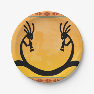Southwestern Moon Kokopelli Papieren Bordje