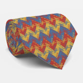 Southwestern Red Gold en Blue Pattern Stropdas (Opgerold)