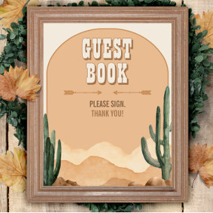 Southwestern Rustic Desert Cactus Livre d'or