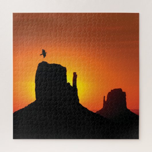 Southwestern Silhouette Desert Sunset Legpuzzel (Verticaal)