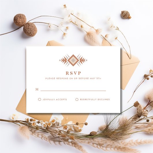 Southwestern Summer Woedding Wedding RSVP Kaartje