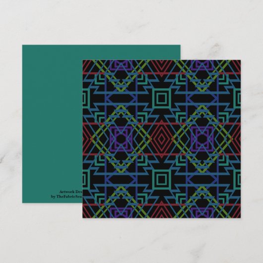 Southwestern Symmetrical Tiled Pattern Line Art Kaart (Voorkant / Achterkant)