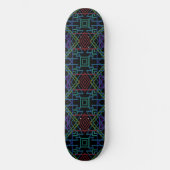 Southwestern Symmetrical Tiled Pattern Line Art Skateboard (Voorkant)