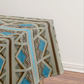 Southwestern Turquoise Gray Brown Pattern Tafelkleed (Voorbeeld)