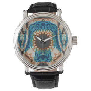 Southwestern Turquoise Native Pattern Horloge