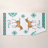 Southwestern turquoise pays cheval cadeau personna (Serviette de bain)