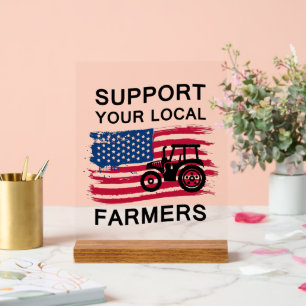 Soutien cool aux agriculteurs locaux tracteur