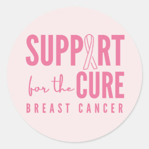 soutien du cancer du sein cure rose Stickers Étiqu