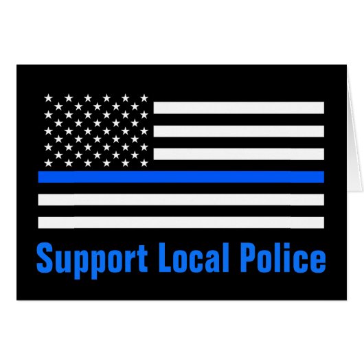 Soutien Police locale Ligne Bleue Mince (Devant Horizontal)