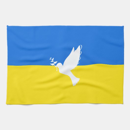 Soutien Ukraine serviette de cuisine Peace Dove (Horizontal)