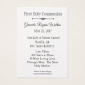 Souvenez-vous Carte Sainte pour la première sainte (Dos)