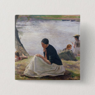 Souvenir, 1891 vierkante button 5,1 cm