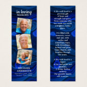 Souvenir 3 Photo Poème funéraire Signet de prière (Devant & derrière)