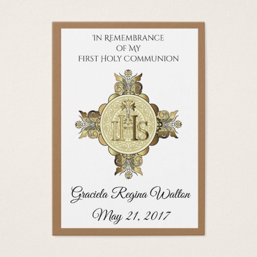 Souvenir Carte Sainte Chalice Première Communion S (Devant)
