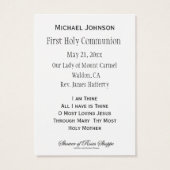 Souvenir Carte Sainte Jésus Première Communion Sai (Dos)