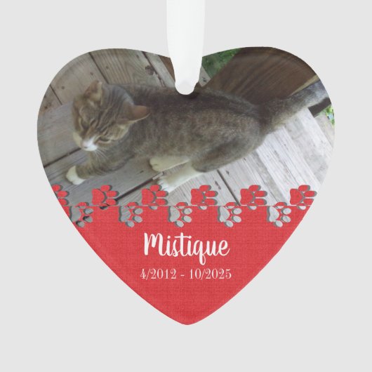 Souvenir commémoratif de l'animal de compagnie Kee (devant)