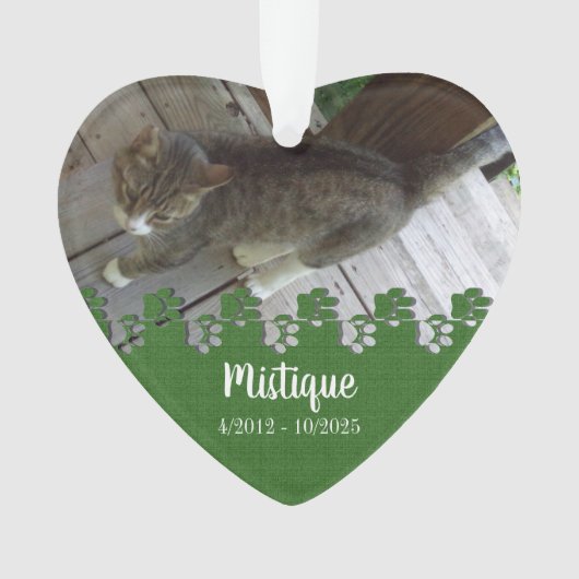 Souvenir commémoratif de l'animal de compagnie Kee (devant)