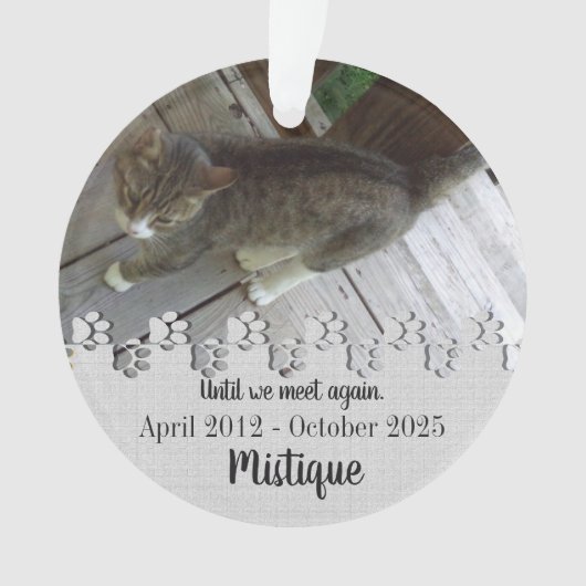Souvenir commémoratif de l'animal de compagnie Kee (devant)