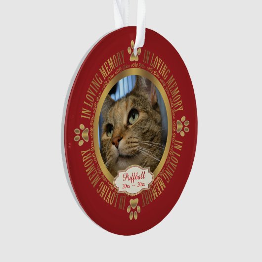 Souvenir de chat en mémoire affectueuse Mémorial (devant)