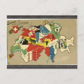 Souvenir DE La Suisse, Vintage Briefkaart