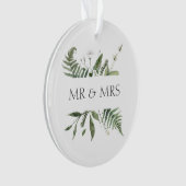 Souvenir de mariage de M. et Mme avec feuillage (devant)