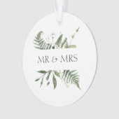 Souvenir de mariage de M. et Mme avec feuillage (devant)