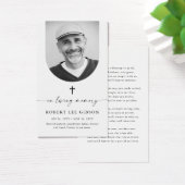 Souvenir funéraire Photo Carte de prière commémora (Bureau)