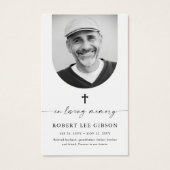 Souvenir funéraire Photo Carte de prière commémora (Devant)