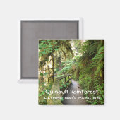 Souvenir Magnet-Quinault Rainforest, Olympisch NP Magneet (Voorkant / Achterkant)
