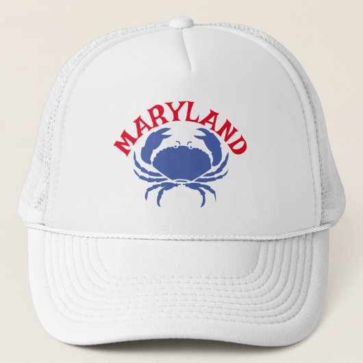 Souvenir Maryland Blue Crab Travel Rood Wit Blauw Trucker Pet (Voorkant)
