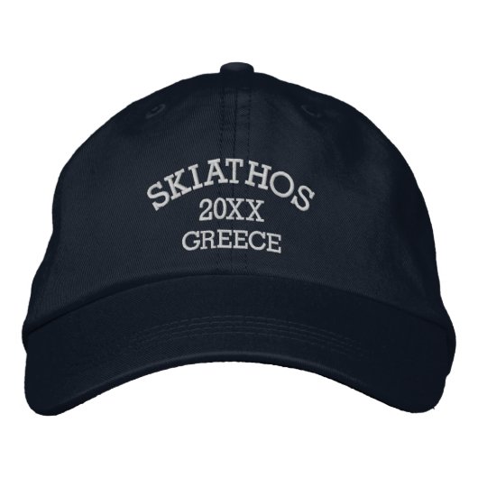 Souvenir of Skiathos Greece Geborduurde Pet (Voorkant)